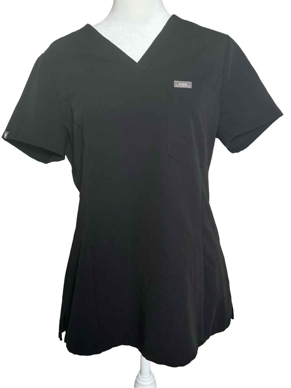 Figs Rare Black Fitted Catarina Style One Pocket Women’s Scrub Top